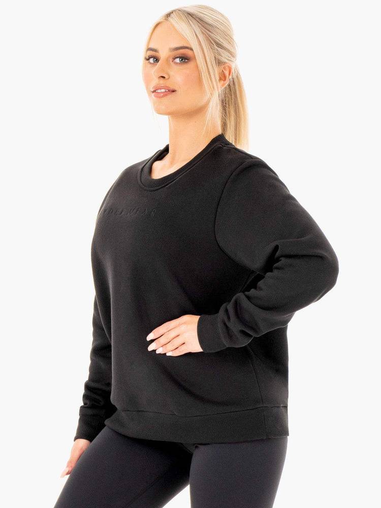 Ryderwear Women Sweaters Motion Oversized Women's Sweaters Black | CA1539IS