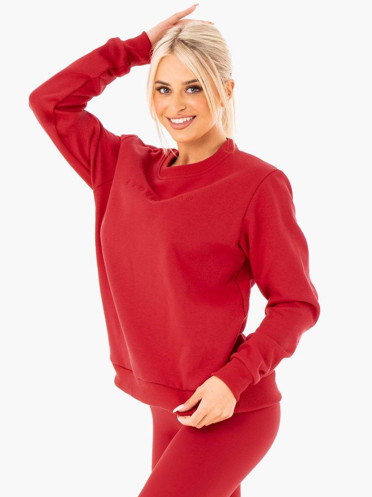 Ryderwear Women Sweaters Motion Oversized Women's Sweaters Red | CA1540OR