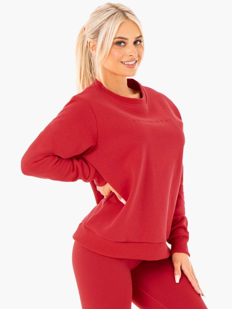 Ryderwear Women Sweaters Motion Oversized Women's Sweaters Red | CA1540OR