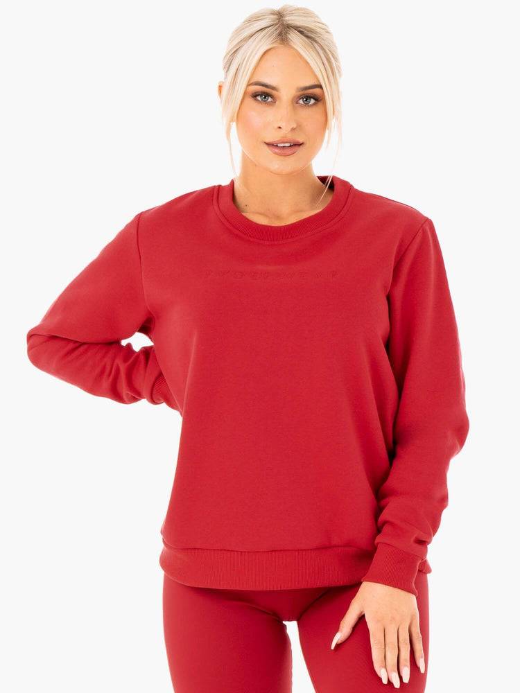 Ryderwear Women Sweaters Motion Oversized Women\'s Sweaters Red | CA1540OR