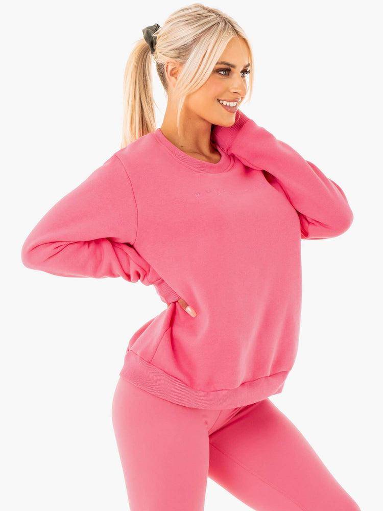 Ryderwear Women Sweaters Motion Oversized Women's Sweaters Pink Lemonade | CA1542AP