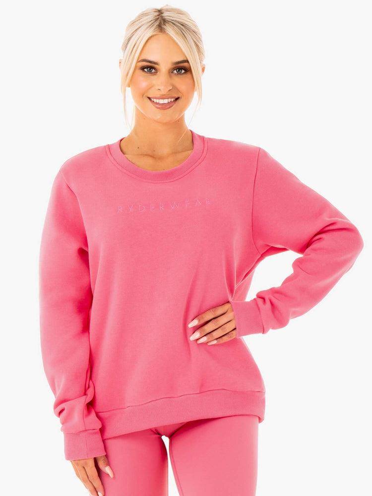 Ryderwear Women Sweaters Motion Oversized Women's Sweaters Pink Lemonade | CA1542AP