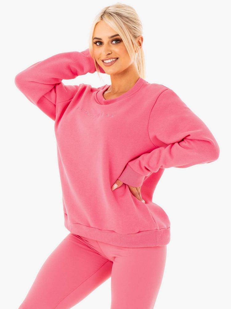 Ryderwear Women Sweaters Motion Oversized Women\'s Sweaters Pink Lemonade | CA1542AP