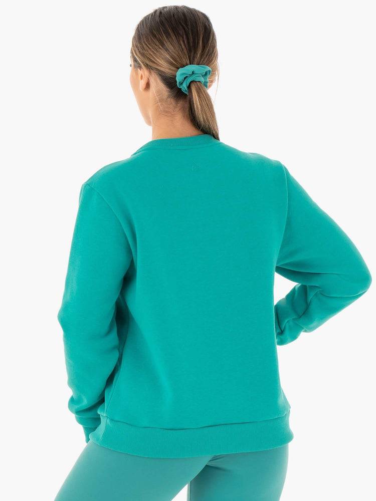 Ryderwear Women Sweaters Motion Oversized Women's Sweaters Teal | CA1543SO