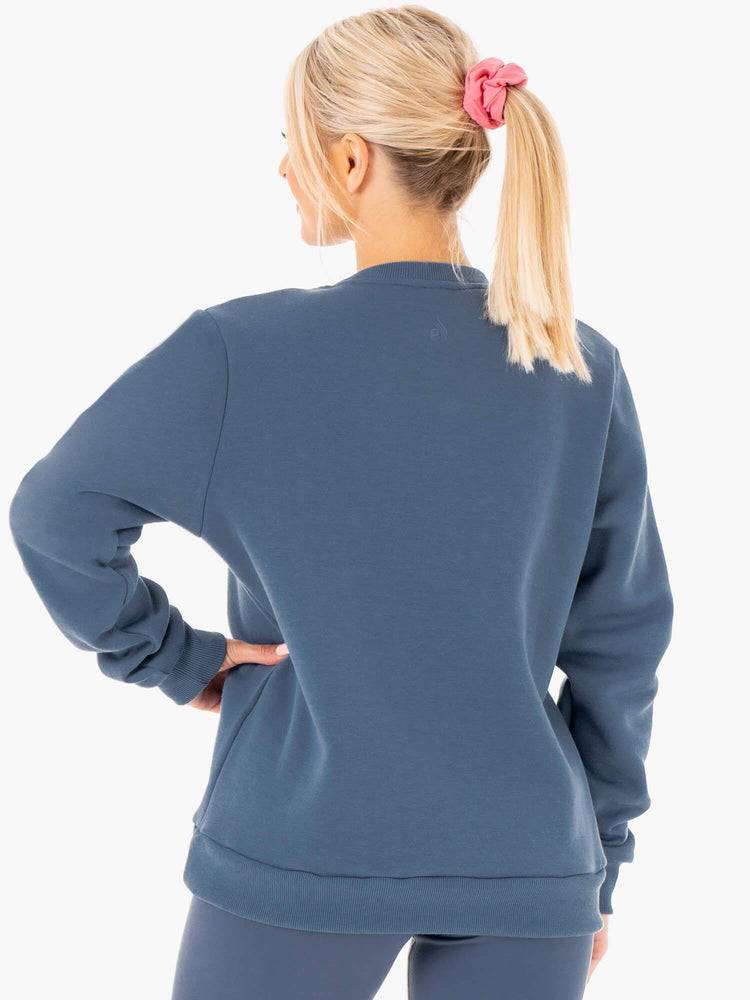 Ryderwear Women Sweaters Motion Oversized Women's Sweaters Steel Blue | CA1544DN