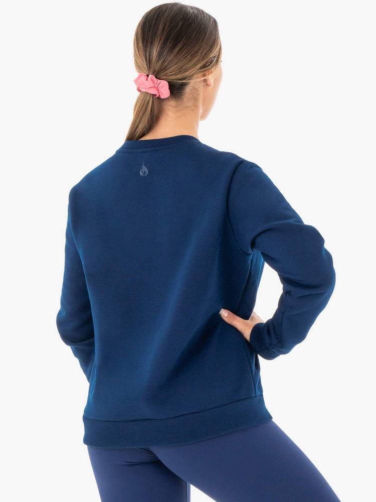 Ryderwear Women Sweaters Motion Oversized Women's Sweaters Navy | CA1545FM