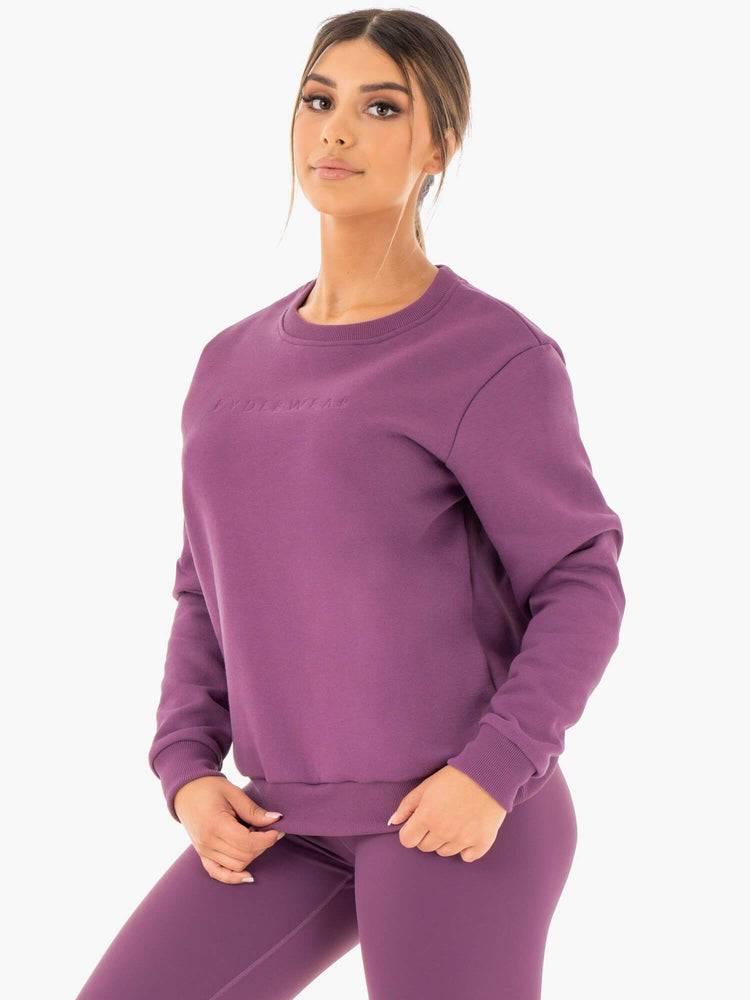 Ryderwear Women Sweaters Motion Oversized Women's Sweaters Purple | CA1546GL