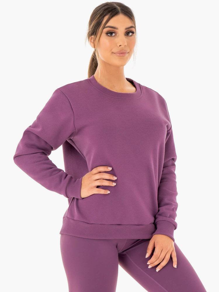 Ryderwear Women Sweaters Motion Oversized Women's Sweaters Purple | CA1546GL