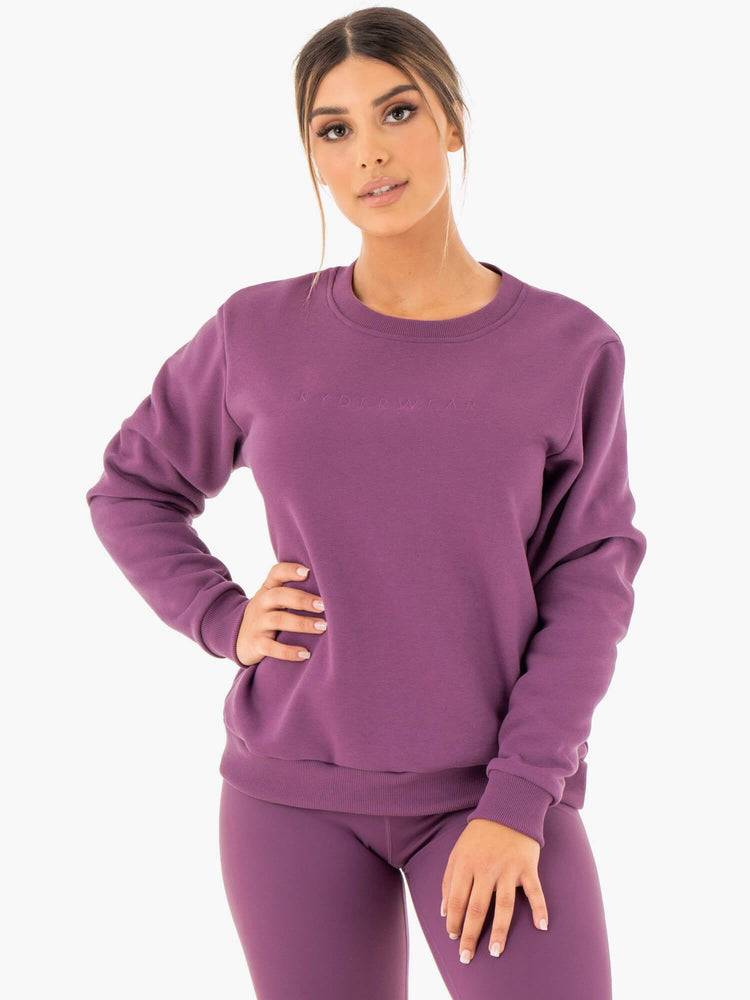 Ryderwear Women Sweaters Motion Oversized Women\'s Sweaters Purple | CA1546GL