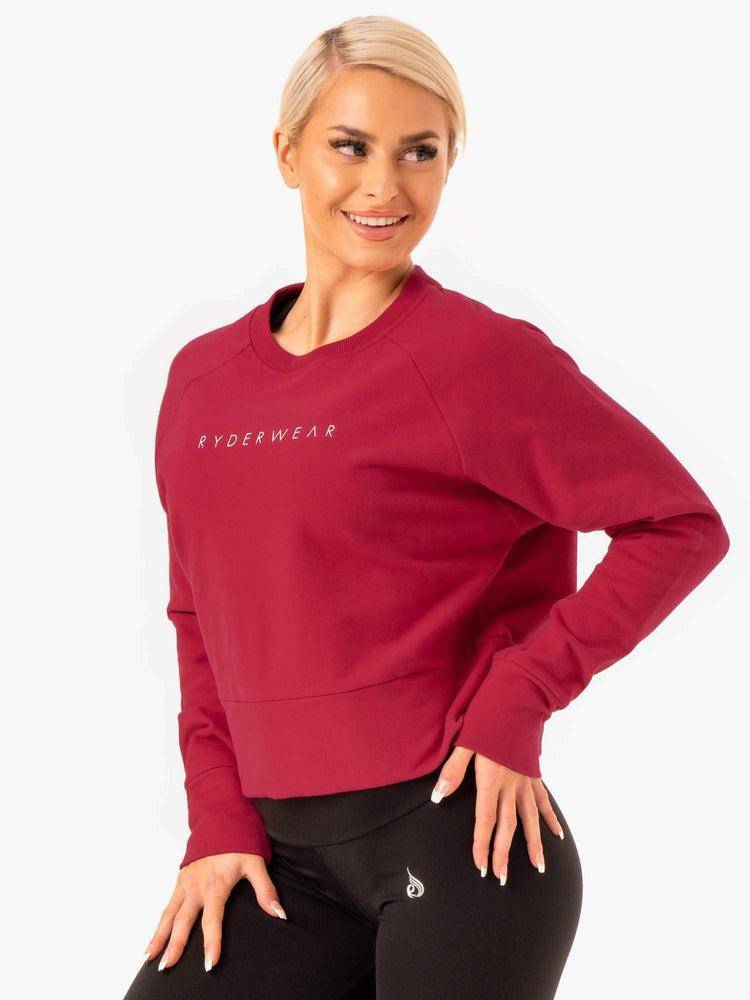 Ryderwear Women Sweaters Motion Women\'s Sweaters Wine Red | CA1516AP