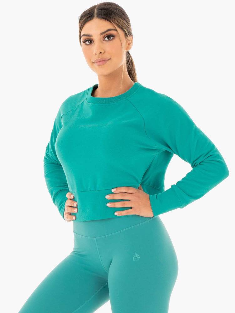 Ryderwear Women Sweaters Motion Women's Sweaters Teal | CA1535RW