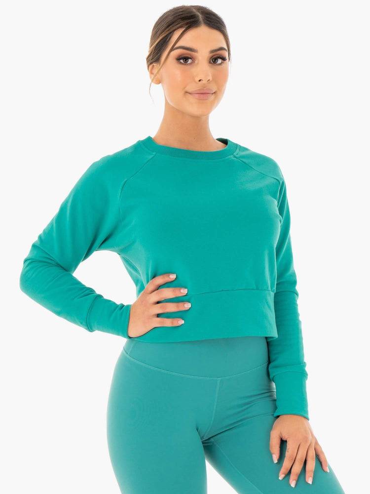 Ryderwear Women Sweaters Motion Women's Sweaters Teal | CA1535RW