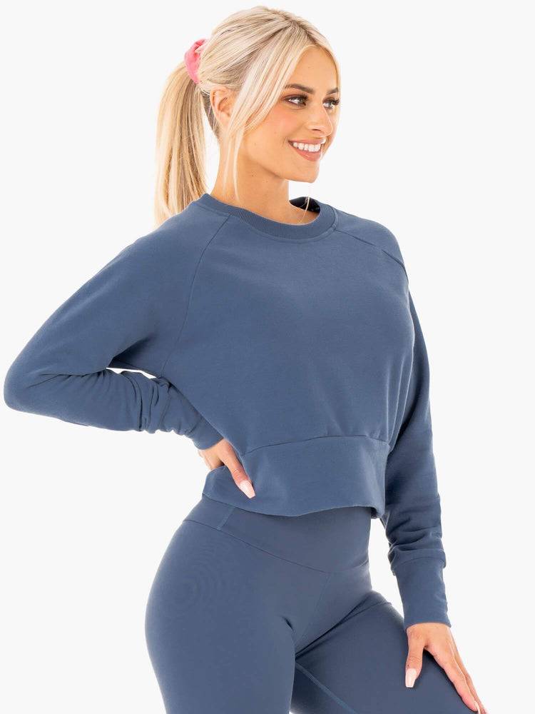 Ryderwear Women Sweaters Motion Women's Sweaters Steel Blue | CA1536TV