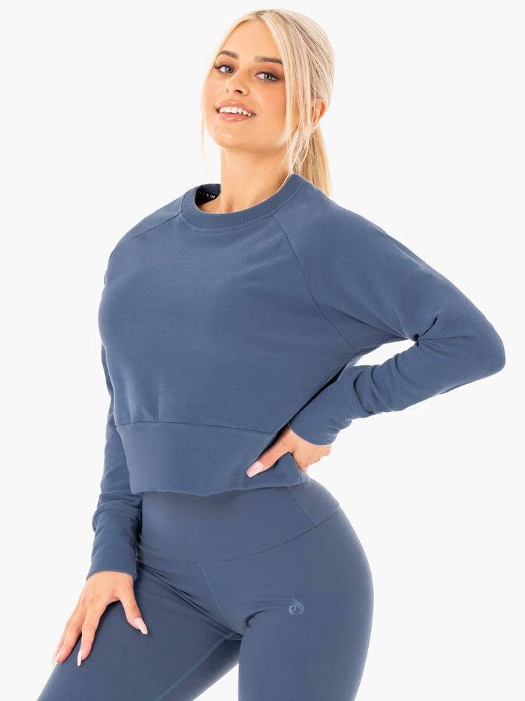 Ryderwear Women Sweaters Motion Women's Sweaters Steel Blue | CA1536TV