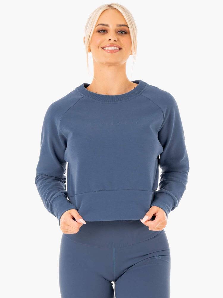 Ryderwear Women Sweaters Motion Women\'s Sweaters Steel Blue | CA1536TV