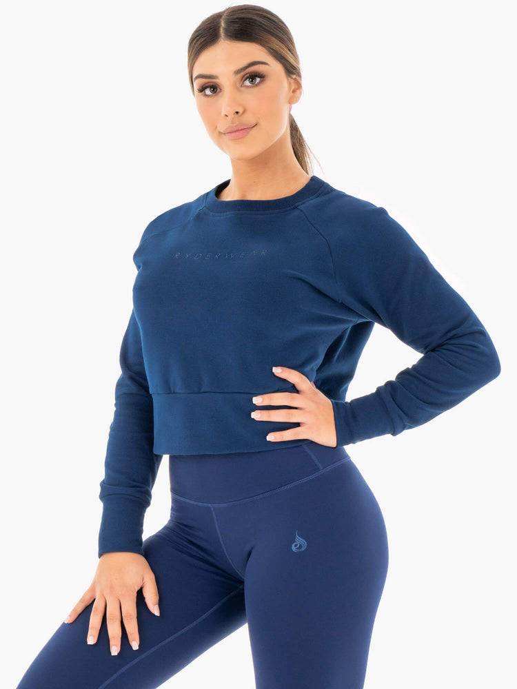 Ryderwear Women Sweaters Motion Women's Sweaters Navy | CA1537YU