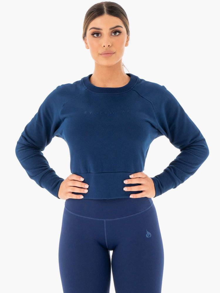 Ryderwear Women Sweaters Motion Women\'s Sweaters Navy | CA1537YU