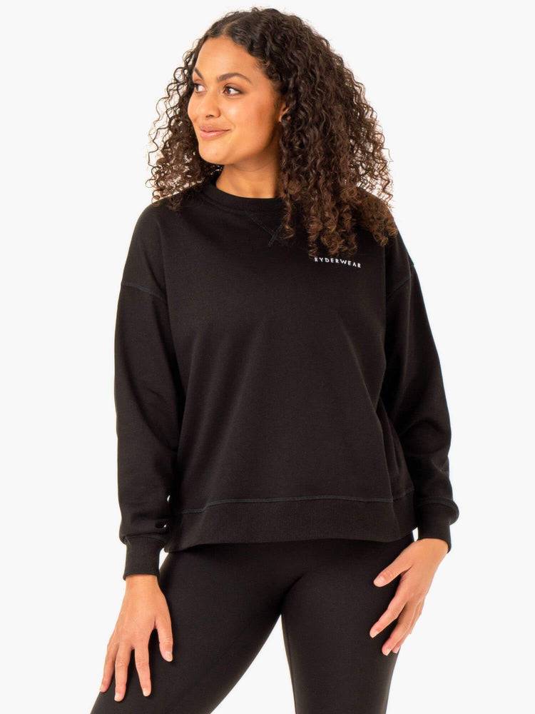 Ryderwear Women Sweaters Recover Lightweight Women's Sweaters Black | CA1513IS