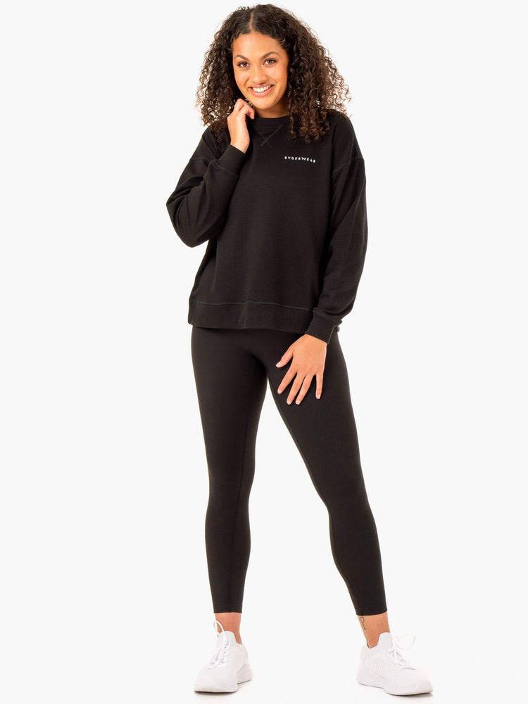 Ryderwear Women Sweaters Recover Lightweight Women's Sweaters Black | CA1513IS