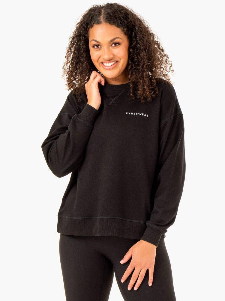 Ryderwear Women Sweaters Recover Lightweight Women\'s Sweaters Black | CA1513IS