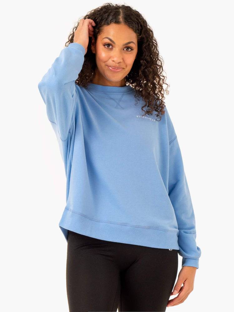 Ryderwear Women Sweaters Recover Lightweight Women's Sweaters Sky Blue | CA1514OR