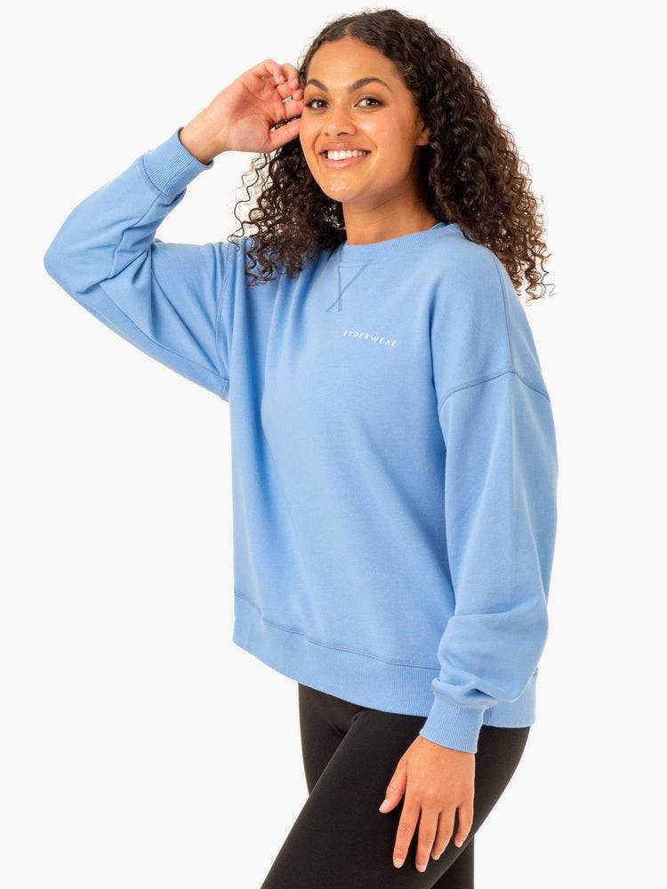 Ryderwear Women Sweaters Recover Lightweight Women's Sweaters Sky Blue | CA1514OR