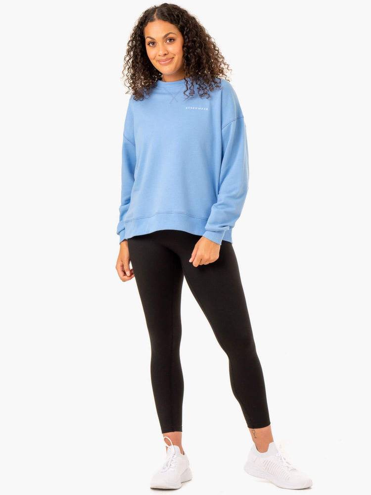 Ryderwear Women Sweaters Recover Lightweight Women's Sweaters Sky Blue | CA1514OR