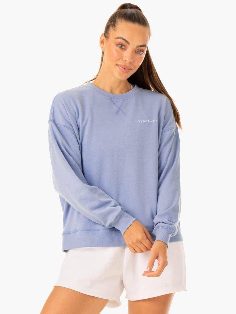 Ryderwear Women Sweaters Recover Lightweight Women's Sweaters Dusty Blue | CA1580VD