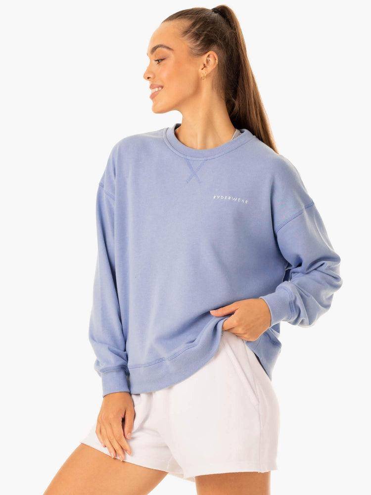 Ryderwear Women Sweaters Recover Lightweight Women\'s Sweaters Dusty Blue | CA1580VD