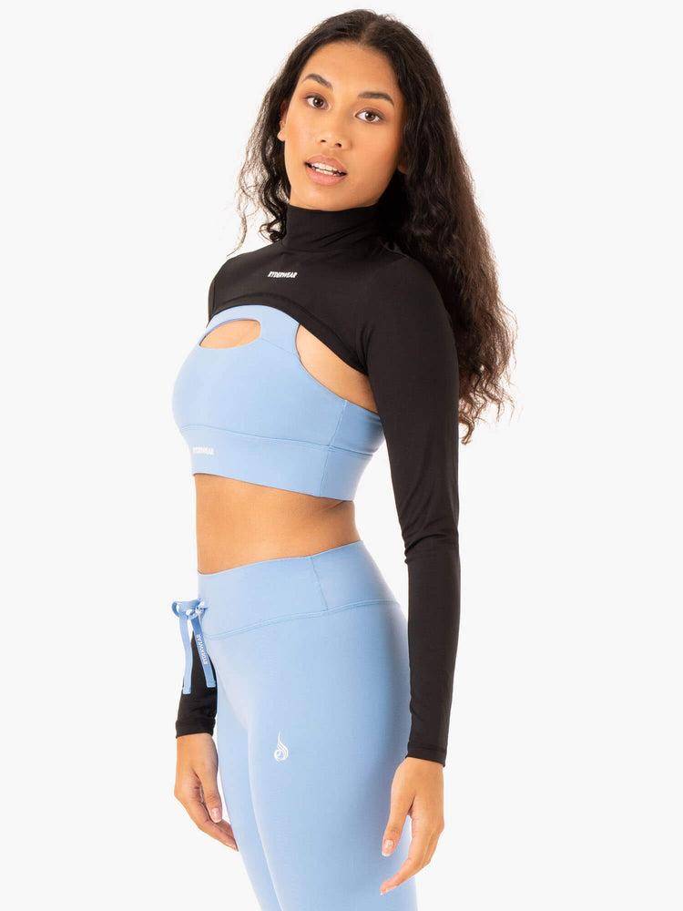 Ryderwear Women Sweaters Replay Super Crop Women's Sweaters Black | CA1567PQ