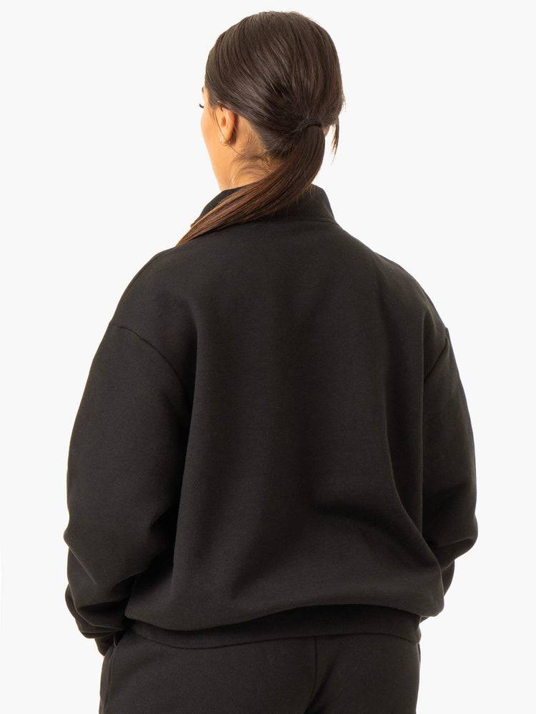 Ryderwear Women Sweaters Restore Half Zip Women's Sweaters Black | CA1551ZG