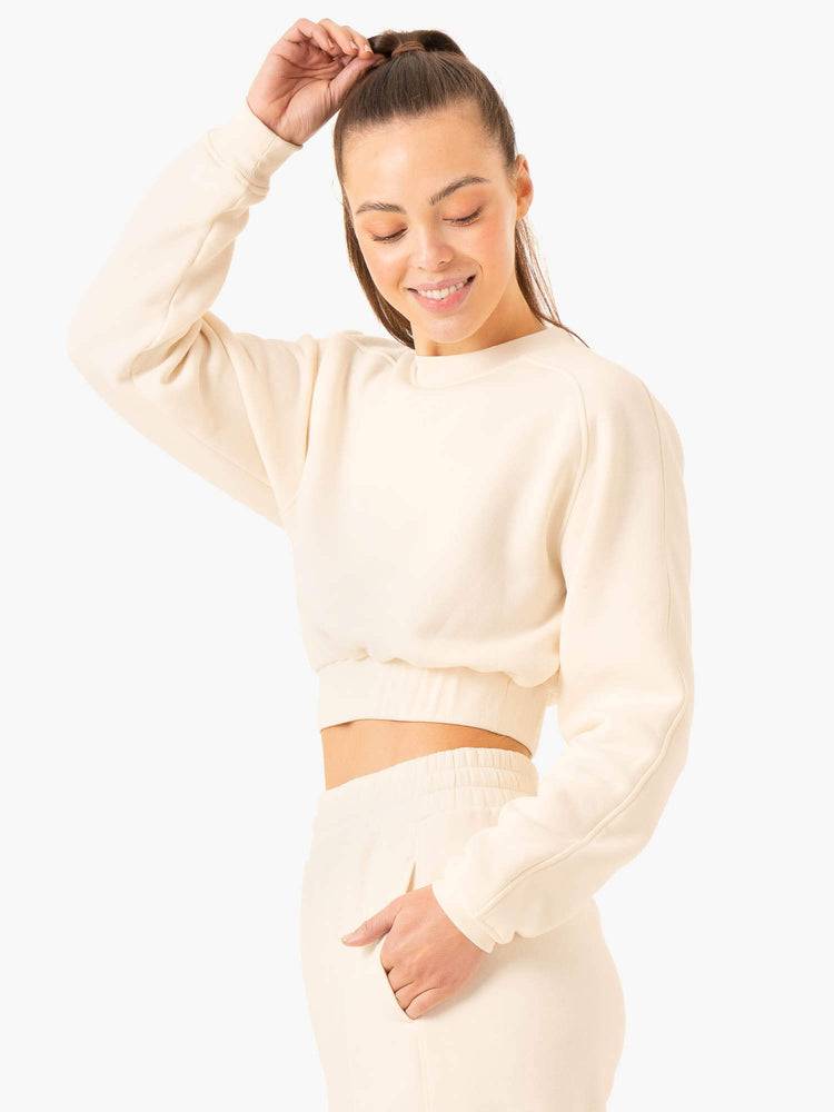 Ryderwear Women Sweaters Sideline Women's Sweaters Vanilla | CA1504NB