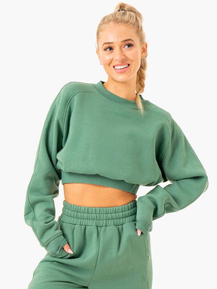 Ryderwear Women Sweaters Sideline Women\'s Sweaters Forest Green | CA1505MA