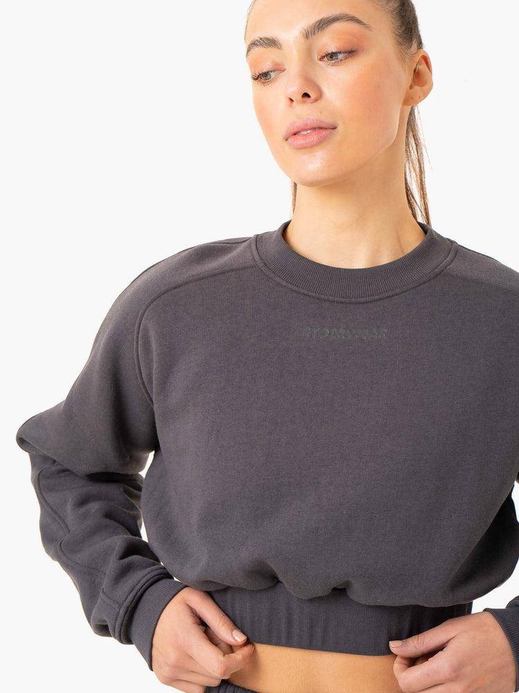 Ryderwear Women Sweaters Sideline Women's Sweaters Charcoal | CA1506QZ