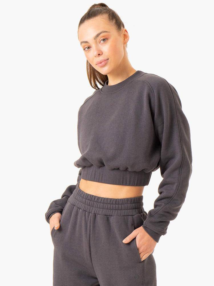 Ryderwear Women Sweaters Sideline Women's Sweaters Charcoal | CA1506QZ