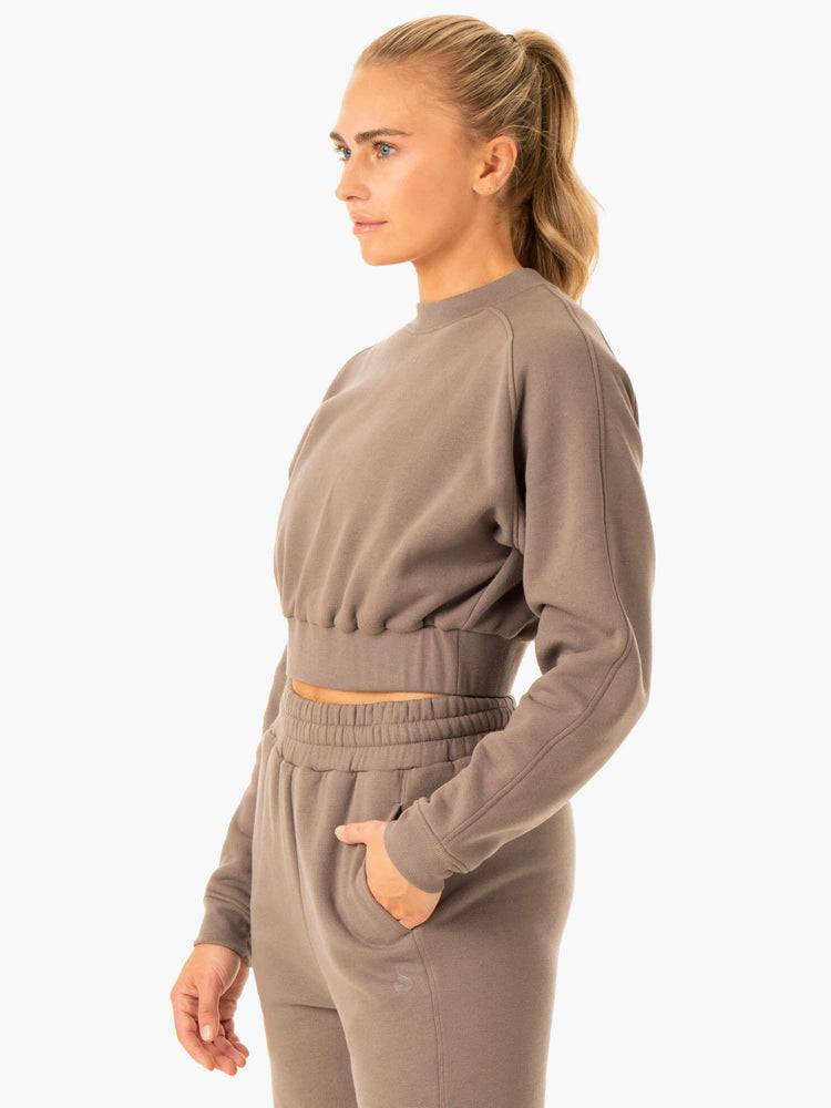 Ryderwear Women Sweaters Sideline Women's Sweaters Taupe | CA1509RW