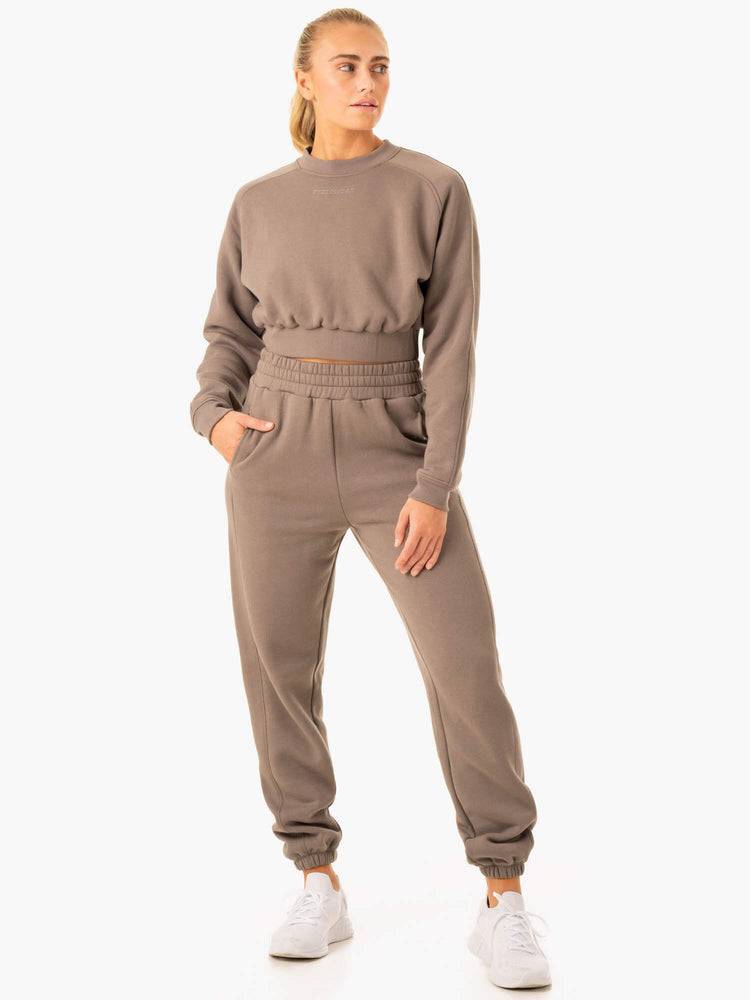 Ryderwear Women Sweaters Sideline Women's Sweaters Taupe | CA1509RW