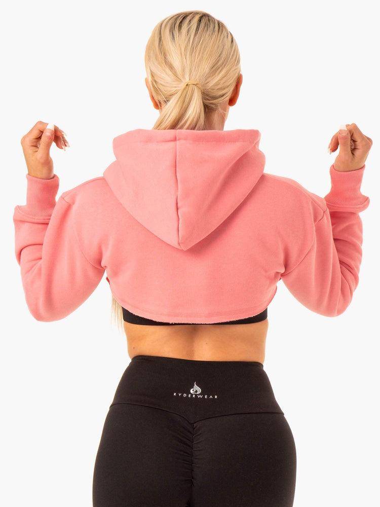 Ryderwear Women Sweaters Staples Super Crop Women's Sweaters Rose Pink | CA1566OR