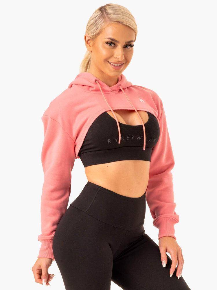 Ryderwear Women Sweaters Staples Super Crop Women's Sweaters Rose Pink | CA1566OR