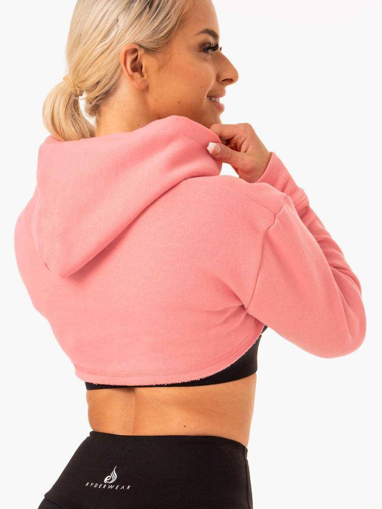 Ryderwear Women Sweaters Staples Super Crop Women's Sweaters Rose Pink | CA1566OR