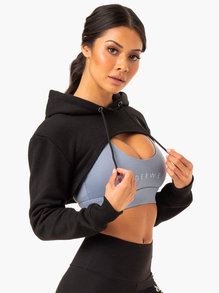 Ryderwear Women Sweaters Staples Super Crop Women's Sweaters Black | CA1577ZG