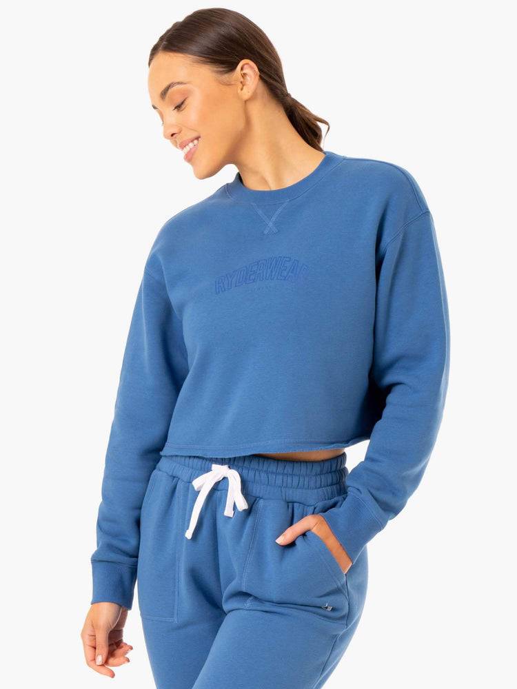 Ryderwear Women Sweaters Ultimate Fleece Women's Sweaters Blue | CA1519FM