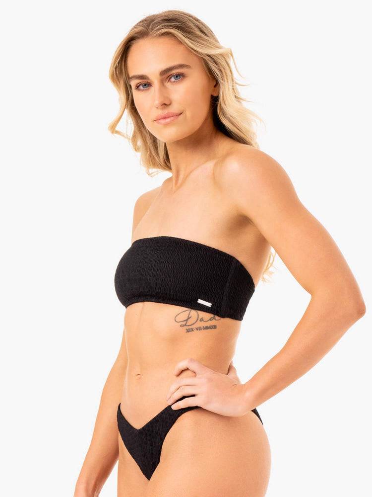 Ryderwear Women Swimwear Paradise Bandeau Bikini Top Women's Swimwear Black | CA1493FM