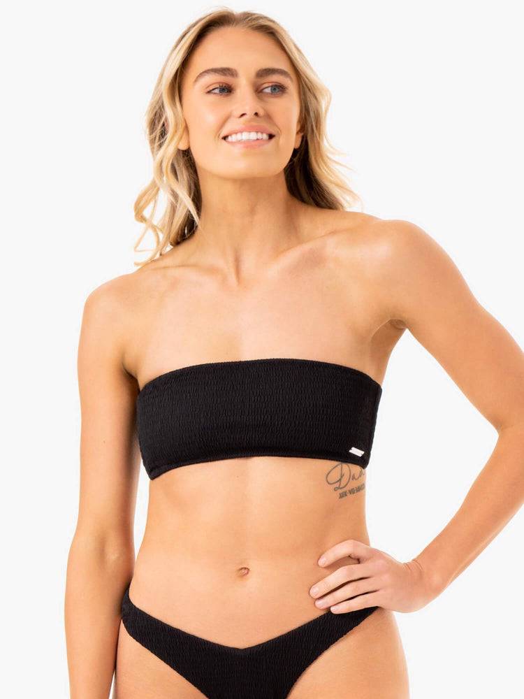 Ryderwear Women Swimwear Paradise Bandeau Bikini Top Women\'s Swimwear Black | CA1493FM