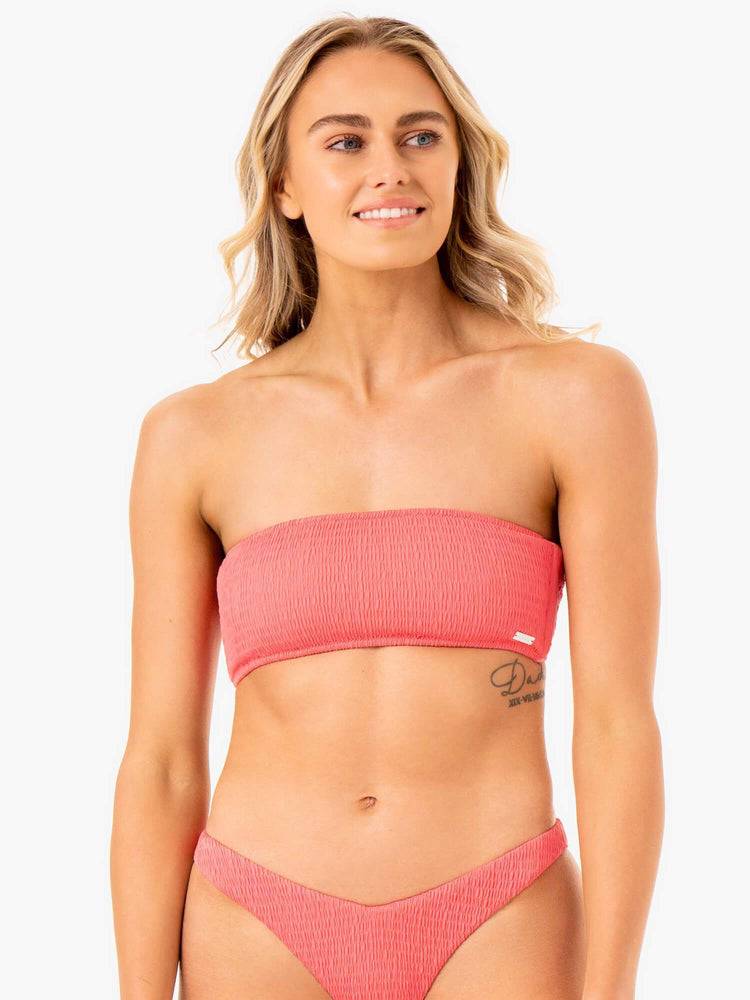 Ryderwear Women Swimwear Paradise Bandeau Bikini Top Women\'s Swimwear Coral | CA1496JJ