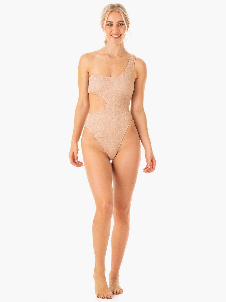 Ryderwear Women Swimwear Paradise Cut Out One Piece Women's Swimwear Sand | CA1499ZG