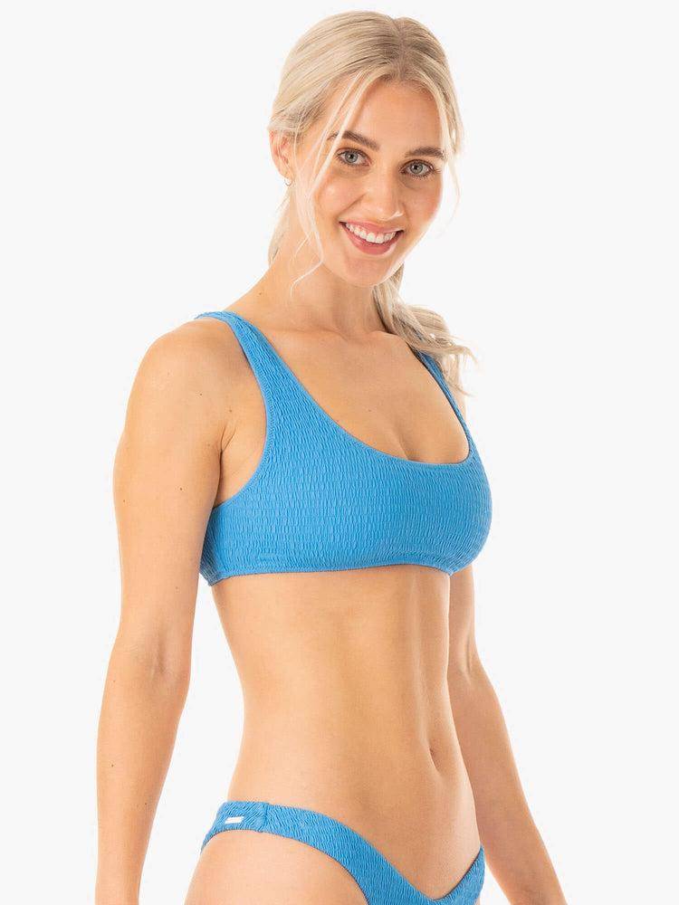 Ryderwear Women Swimwear Paradise Scoop Bikini Top Women's Swimwear Blue | CA1488OR