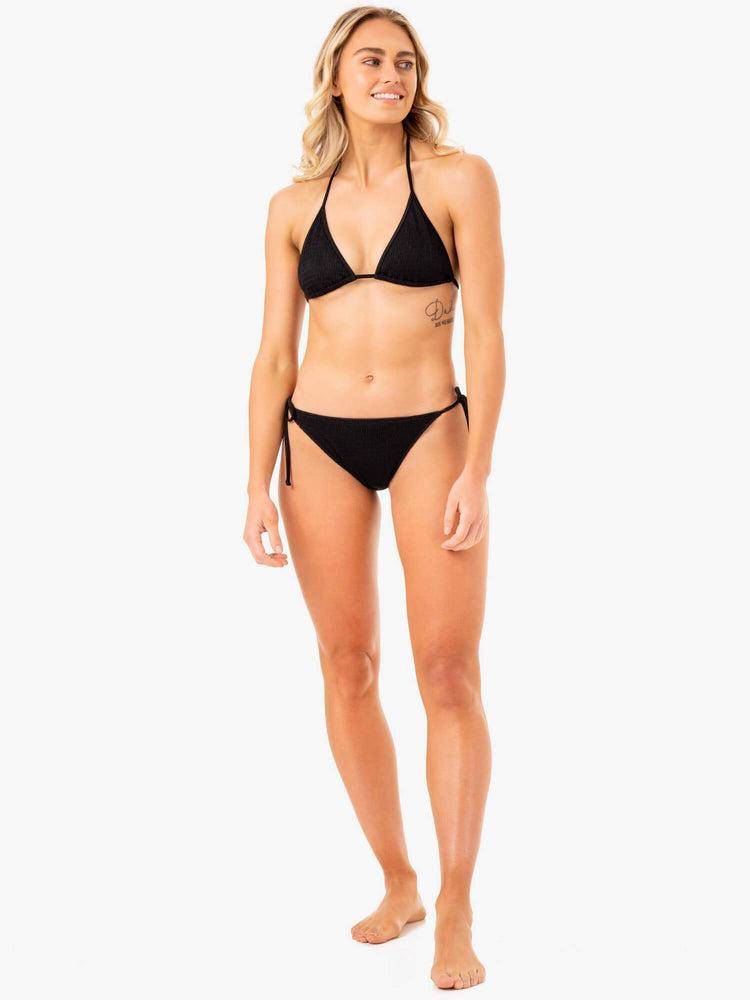 Ryderwear Women Swimwear Paradise Tie Bikini Bottoms Women's Swimwear Black | CA1478NB