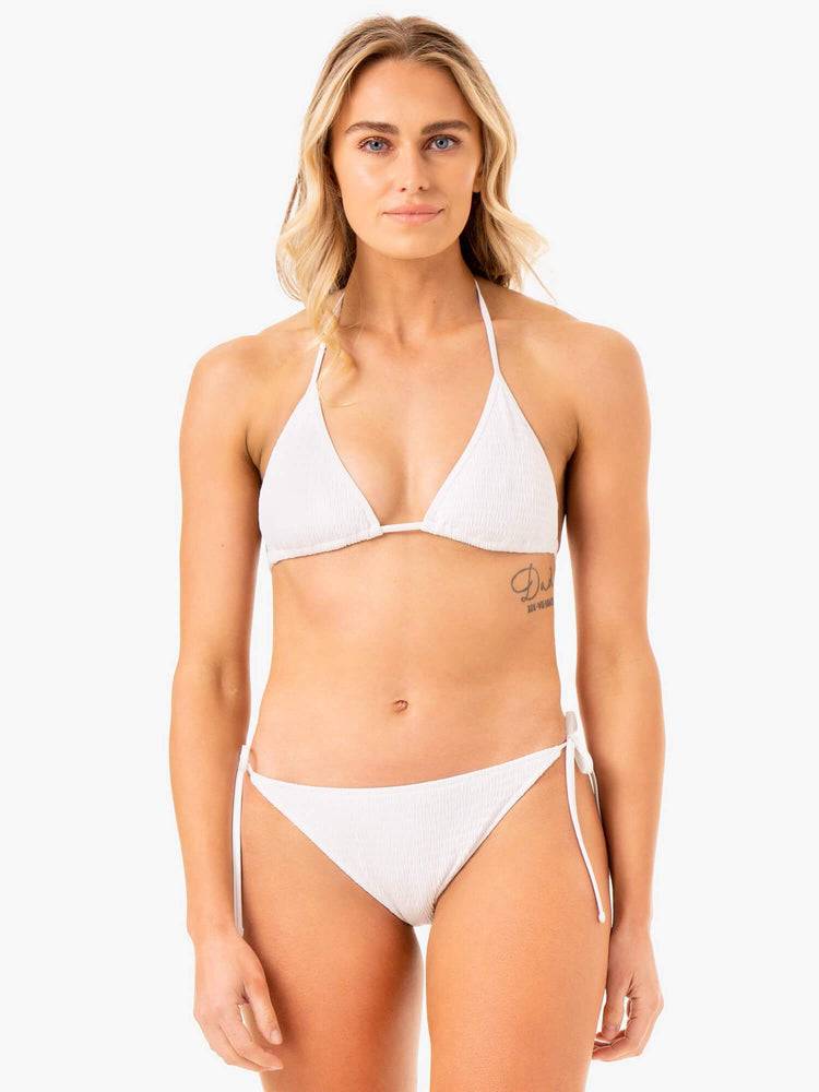 Ryderwear Women Swimwear Paradise Tie Bikini Bottoms Women's Swimwear White | CA1479MA