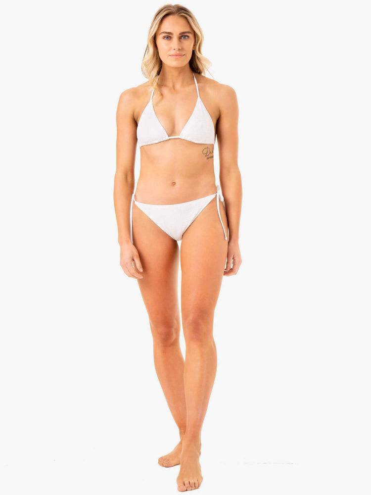 Ryderwear Women Swimwear Paradise Tie Bikini Bottoms Women's Swimwear White | CA1479MA